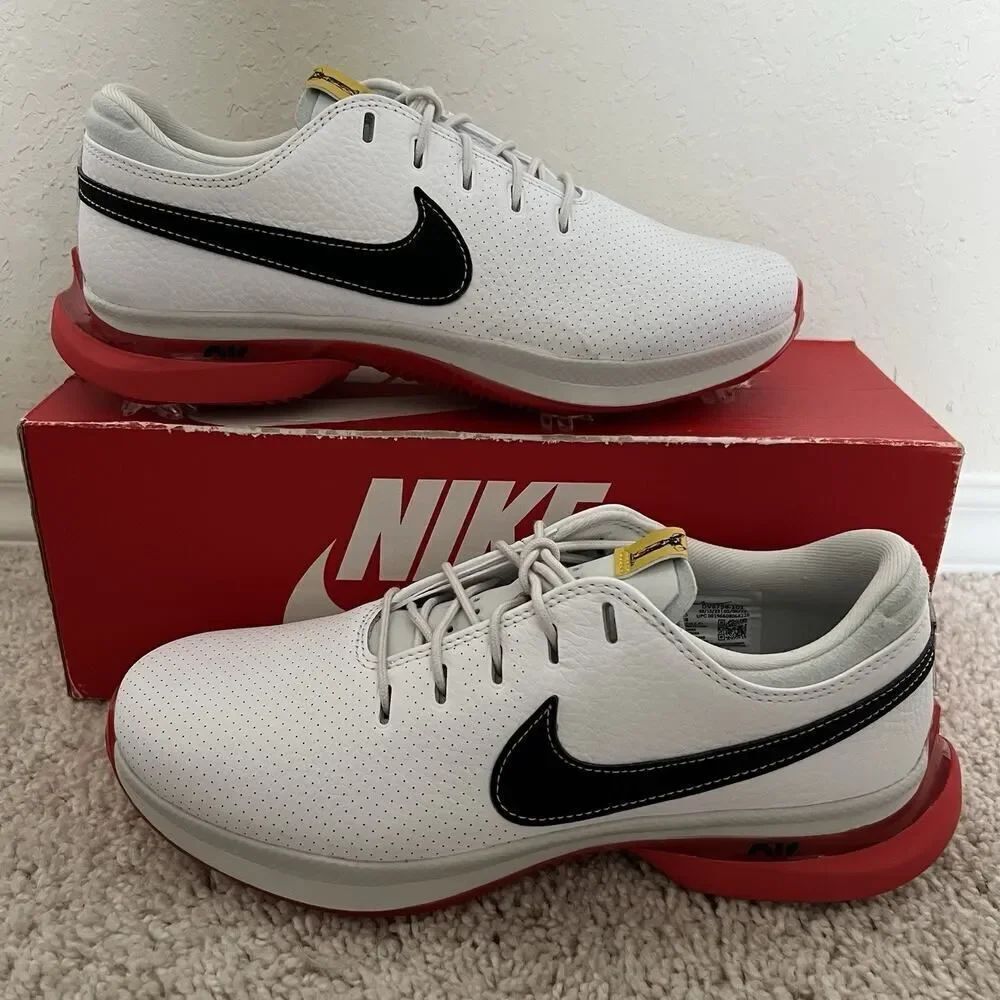 Nike Air Zoom VictoryโTour 3 Mens Golf Shoes White Track Red DV6798 101 Size 7
